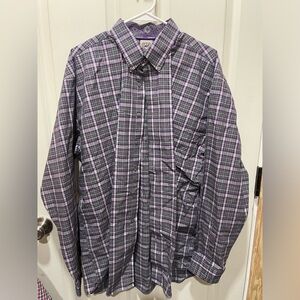 Cinch Men’s Long Sleeve Button Down Shirt Plaid purple
Size large